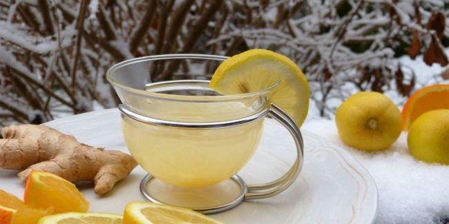 Avoiding colds Avoiding Colds with Lemon Tea with ginger on side