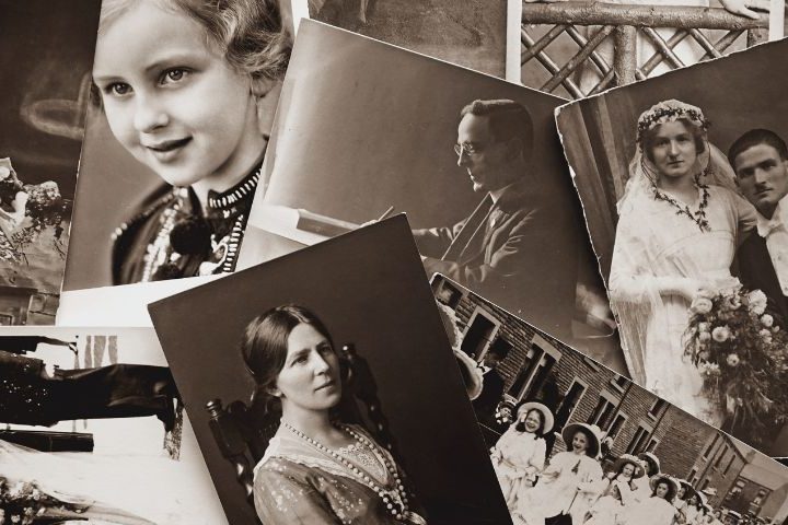 collection of black and white photographs depicting people from the 1900s