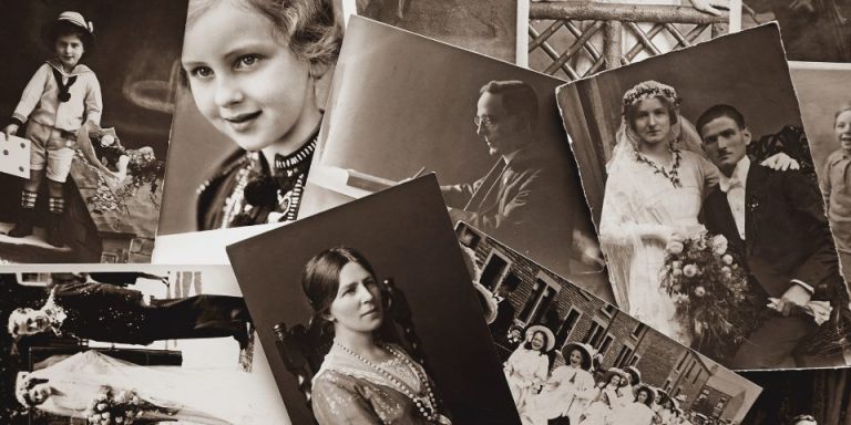 collection of black and white photographs depicting people from the 1900s